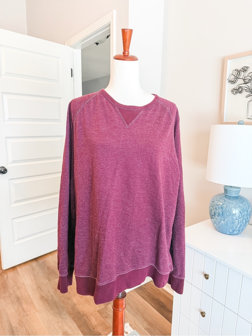Women's Wine Cozy Fleece Sweatshirt - Picture 2 of 2